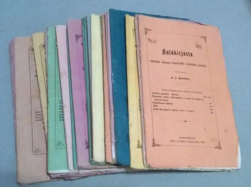 Kyläkirjasto. Lukemisia Suomen kansalaisille erinäisistä aineista. 24 kpl vuosilta 1874, 1875, 1878 ja näytenumero 1872 | Helsingin Antikvariaatti | Osta Antikvaarista - Kirjakauppa verkossa