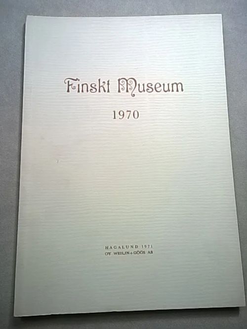 Finskt Museum 1970 [mm: Sven Hirn : Photografer i Helsingfors ] | Helsingin Antikvariaatti | Osta Antikvaarista - Kirjakauppa verkossa