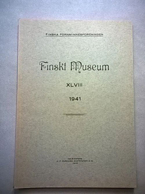 Finskt museum 48 [XLVIII] - 1941 | Helsingin Antikvariaatti | Osta Antikvaarista - Kirjakauppa verkossa