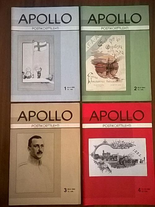 Apollo postikorttilehti 1992/1-4, koko vuosikerta | Helsingin Antikvariaatti | Osta Antikvaarista - Kirjakauppa verkossa