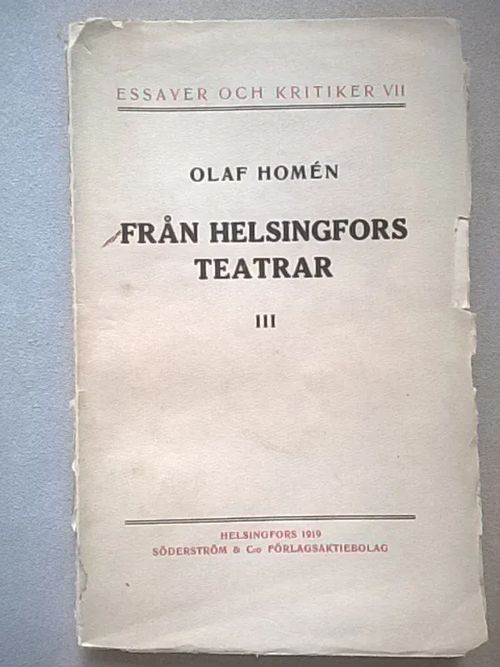 Från Helsingfors teatrar 3 - Homen OIaf | Helsingin Antikvariaatti | Osta Antikvaarista - Kirjakauppa verkossa