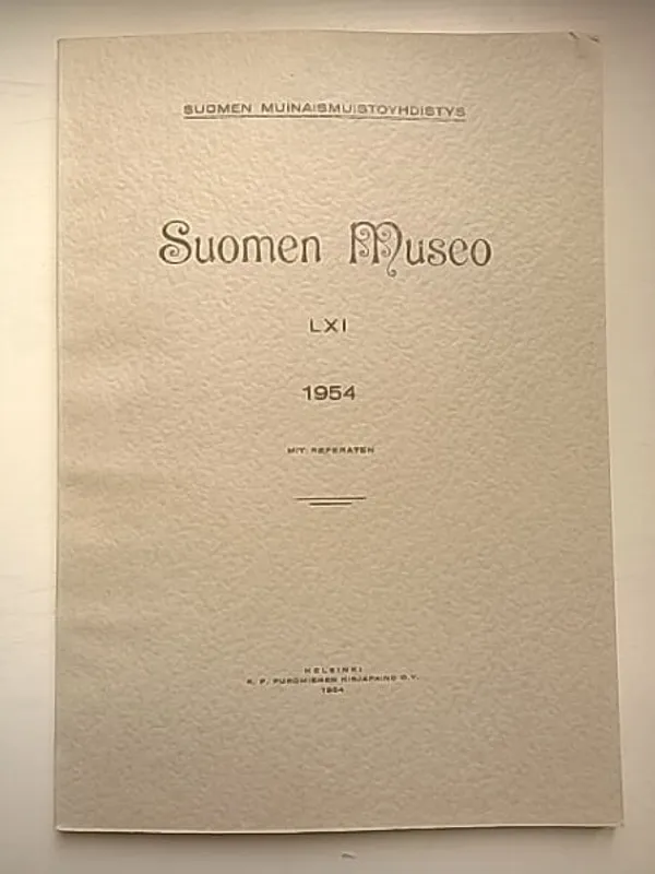 Suomen museo LXI 1954 [mm: Ville Luho: Porin verkkolöytö + Lars Petterson: Türöffnungen mit Dreikleemotiv in finnischen Holzkirchen ] | Helsingin Antikvariaatti | Osta Antikvaarista - Kirjakauppa verkossa