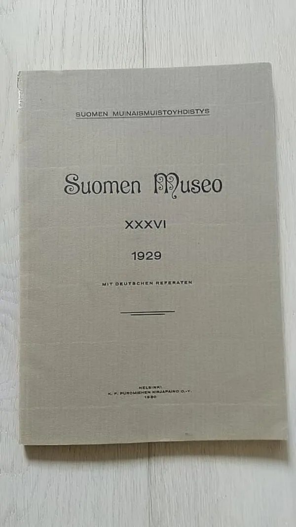 Suomen museo XXXVI 1929 [mm: Kustaa Vilkuna: Huomioita koltanlappalaisten merikalastuksesta + Ilkka Kronqvist: Kaarinan kirkko + Ilmari Manninen: Suomalaiset kansatieteelliset linnunpääkauhat ja -vadit + K. K. Meinander: Kaksi Isak Wacklinin maalaamaa muotokuvaa ] | Helsingin Antikvariaatti | Osta Antikvaarista - Kirjakauppa verkossa