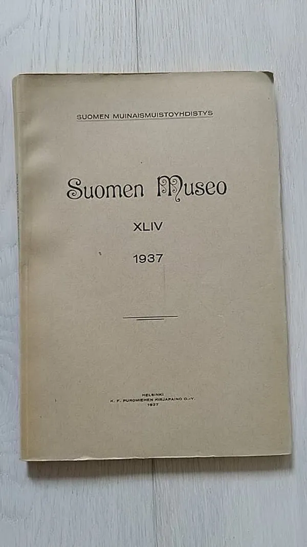 Suomen museo XLIV 1937 [ mm: T. I. Itkonen: Tunturilappalaisten kalanpyyntiä + Eino Nikkilä: Eräs merikarvialainen kalasauna + Tyyni Vahter: Lisiä tanu-, tano-tutkimuksiin + Jouko Voionmaa: Uuusi muinaislinna Vesilahdelta + A. Hirsjärvi: Alkeellista veneenrakennustekniikkaa ] | Helsingin Antikvariaatti | Osta Antikvaarista - Kirjakauppa verkossa