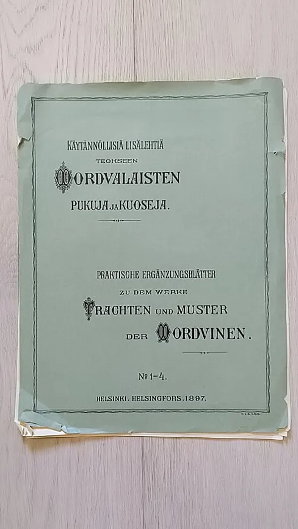 Käytännöllisiä lisälehtiä teokseen Mordvalaisten pukuja ja kuoseja. 1-4 | Helsingin Antikvariaatti | Osta Antikvaarista - Kirjakauppa verkossa