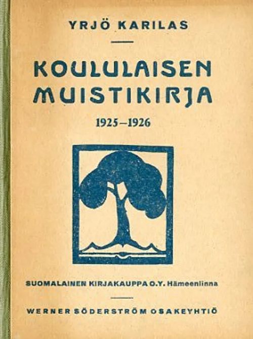 Koululaisen muistikirja 1925-1926 - Karilas Yrjö | Antikvariaatti Pufendorf  | Osta Antikvaarista - Kirjakauppa verkossa