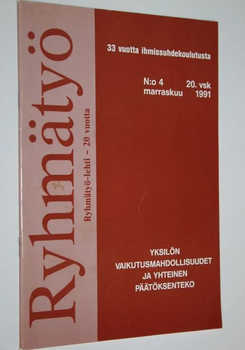 Ryhmätyö-lehti nro 4/1991 | Finlandia Kirja | Osta Antikvaarista - Kirjakauppa verkossa