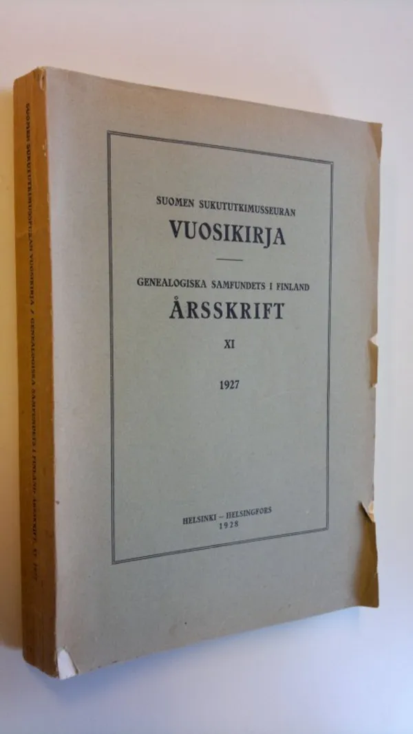 Suomen sukututkimusseuran vuosikirja XI 1927 | Finlandia Kirja | Osta Antikvaarista - Kirjakauppa verkossa