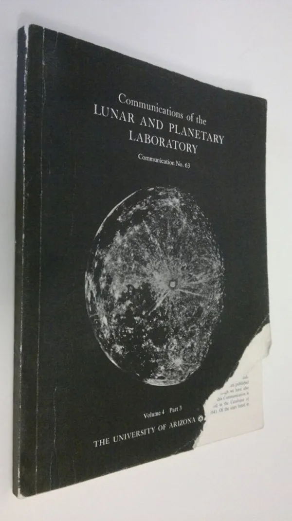 Communications of the Lunar and Planetary Laboratory : Communication No. 63 - Volume 4 Part 3 | Finlandia Kirja | Osta Antikvaarista - Kirjakauppa verkossa