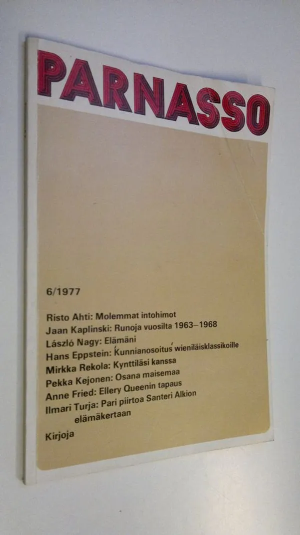 Parnasso 6/1977 | Finlandia Kirja | Osta Antikvaarista - Kirjakauppa verkossa