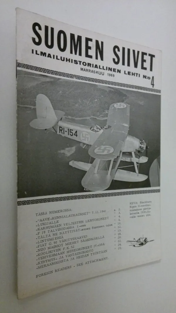 Suomen siivet : ilmailuhistoriallinen lehti n:o 4/1969 | Finlandia Kirja | Osta Antikvaarista - Kirjakauppa verkossa