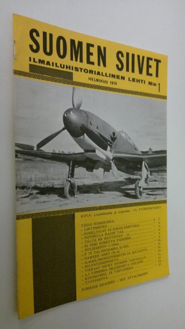 Suomen siivet : ilmailuhistoriallinen lehti n:o 1/1970 | Finlandia Kirja | Osta Antikvaarista - Kirjakauppa verkossa