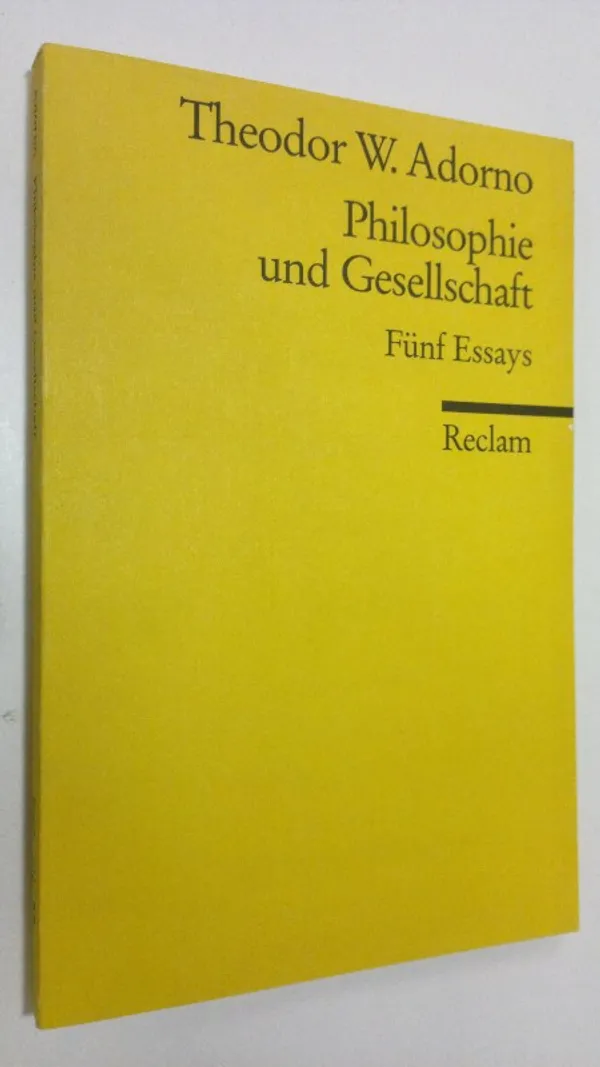 Philosophie und Gesellschaft : funf essays - Adorno, Theodor W. | Finlandia Kirja | Osta Antikvaarista - Kirjakauppa verkossa