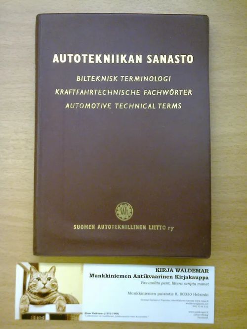 Autotekniikan sanasto. Suomi-ruotsi-saksa-englanti | Kirja Waldemar | Osta Antikvaarista - Kirjakauppa verkossa