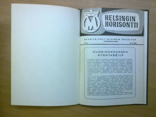 Helsingin horisontti 1961 vuosikerta nrot 1-8. Myyntimiehet Helsingin osasto ry:n tiedotuslehti. | Kirja Waldemar | Osta Antikvaarista - Kirjakauppa verkossa