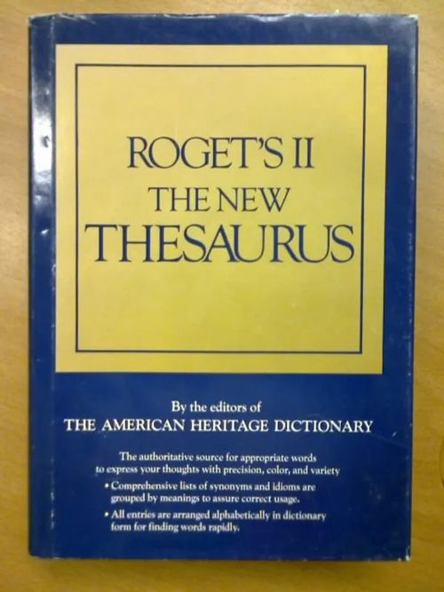 Roget's II The New Thesaurus | Kirja Waldemar | Osta Antikvaarista - Kirjakauppa verkossa