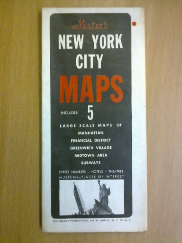 Nester´s New York City Maps includes 5 large scale maps of Manhattan, Financial District, Greenwich Village, Midtown Area, Subways. | Kirja Waldemar | Osta Antikvaarista - Kirjakauppa verkossa