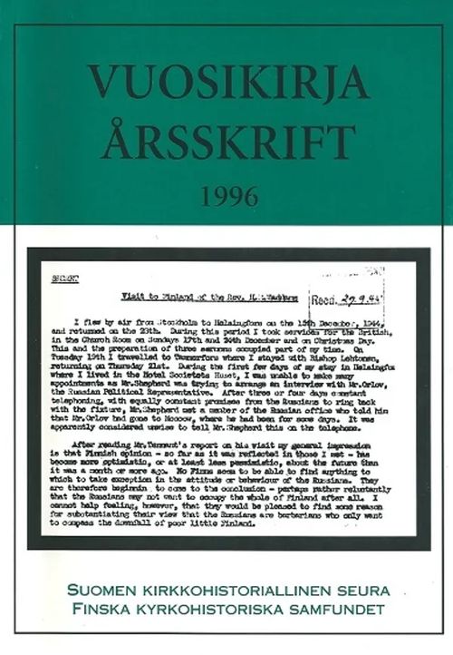 Suomen kirkkohistoriallisen seuran vuosikirja 1996 | Vantaan Antikvariaatti Oy | Osta Antikvaarista - Kirjakauppa verkossa