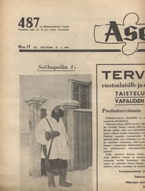 Aseveli N:o 17/1940 | Vantaan Antikvariaatti Oy | Osta Antikvaarista - Kirjakauppa verkossa