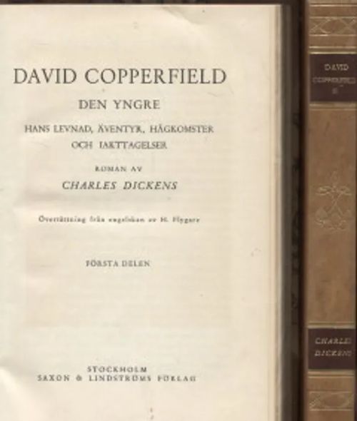 David Copperfield den yngre 1-2 - Dickens Charles | Vantaan Antikvariaatti Oy | Osta Antikvaarista - Kirjakauppa verkossa