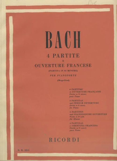 4 Partite (H moll) - Bach Johan Sebastian | Antikvaarinen kirjakauppa Aleksis K. | Osta Antikvaarista - Kirjakauppa verkossa