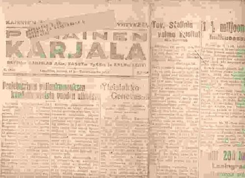 Punainen Karjala 12.11.1932 | Antikvaarinen kirjakauppa Aleksis K. | Osta Antikvaarista - Kirjakauppa verkossa