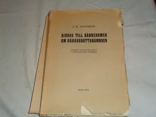 Bidrag till kännedomen om häradsrättsnämnden - Sandelin | Tomin antikvariaatti | Osta Antikvaarista - Kirjakauppa verkossa