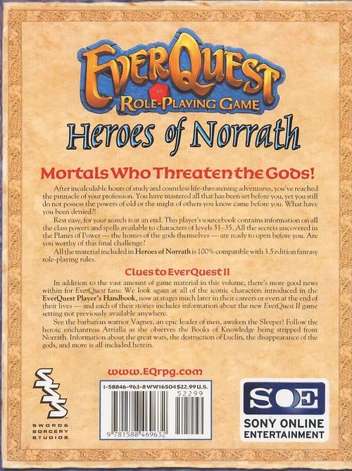 Everquest role-playing game: Heroes of Norrath | Antikvaari Kirja- ja Lehtilinna / Raimo Kreivi | Osta Antikvaarista - Kirjakauppa verkossa