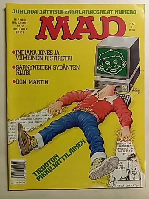 Suomen Mad 1990-01 (Mukana 8 tarraa)! | Antikvaari Kirja- ja Lehtilinna / Raimo Kreivi | Osta Antikvaarista - Kirjakauppa verkossa