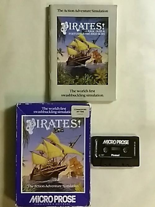 Pirates! - Commodore 64/128+ohjekirja + kaksi kopio karttaa | Antikvaari Kirja- ja Lehtilinna / Raimo Kreivi | Osta Antikvaarista - Kirjakauppa verkossa