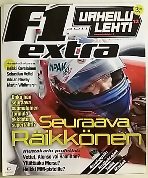 Urheilu lehti 2011-12 : F1 Extra (24.03.2011) | Antikvaari Kirja- ja Lehtilinna / Raimo Kreivi | Osta Antikvaarista - Kirjakauppa verkossa