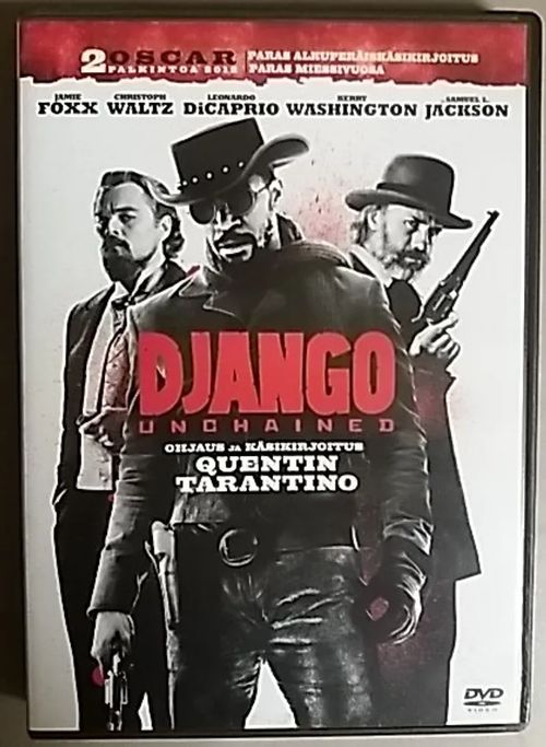 Django Unchained - Lännen elokuvat vuodelta 2012 ohjaus Quentin Tarantino pääosissa Jamie Foxx -Samuel L. Jackson - ja Leonardo DiCaprio - Christoph Waltz. | Antikvaari Kirja- ja Lehtilinna / Raimo Kreivi | Osta Antikvaarista - Kirjakauppa verkossa