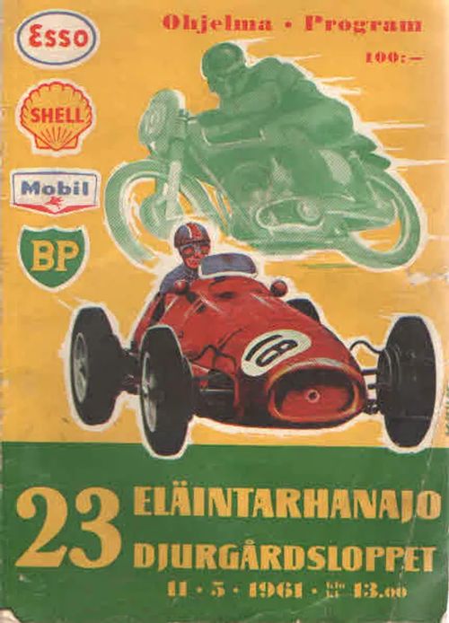 23 Eläintarhanajo 11.5.1961 ohjelma | Antikvaarinen Kirjakauppa Kvariaatti | Osta Antikvaarista - Kirjakauppa verkossa