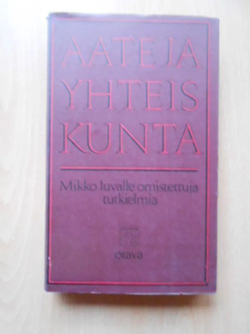 Aate ja yhteiskunta : Mikko Juvalle omistettuja tutkielmia - Heikkilä Markku Toim. | Laatu Torikirjat | Osta Antikvaarista - Kirjakauppa verkossa