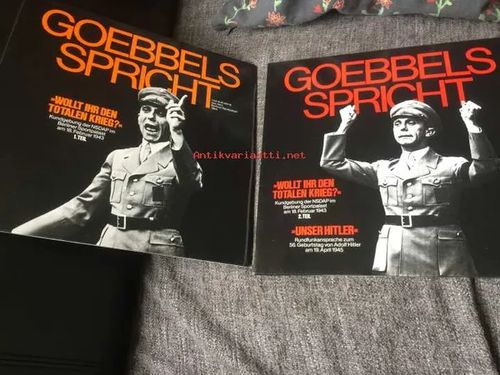 Goebbels spricht Teil 1-2 - Goebbelsin puheita - Saksankieliset LP-levyt | Antikvariaatti Bookkolo | Osta Antikvaarista - Kirjakauppa verkossa