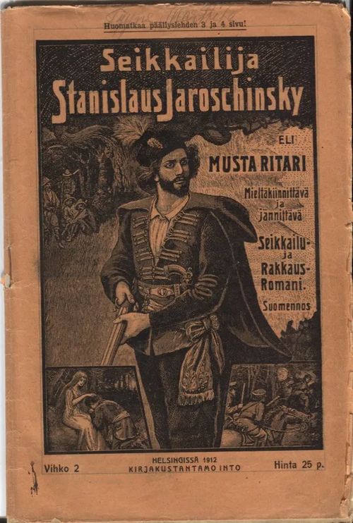 Seikkailija Stanislaus jaroschinsky eli musta ritari 2/1912 | Karhulan osto- ja myyntiliike | Osta Antikvaarista - Kirjakauppa verkossa