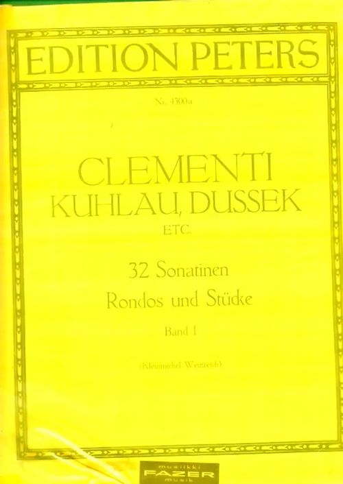 32 Sonatinen, Rondos und Stücke für Klavier zu zwei Händen - Band 1 - Kleinmichel Richard & Weinreich Otto | Antikvariaatti Lukuhetki | Osta Antikvaarista - Kirjakauppa verkossa