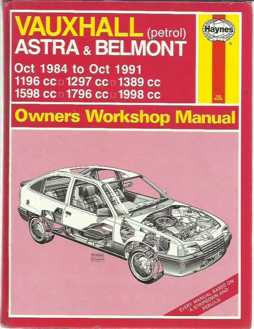 Vauxhall (petrol) Astra & Belmont Oct 1984 to Oct 1991 Owners Workshop Manual - Minter Matthew | Antikvariaatti Vihreä Planeetta | Osta Antikvaarista - Kirjakauppa verkossa