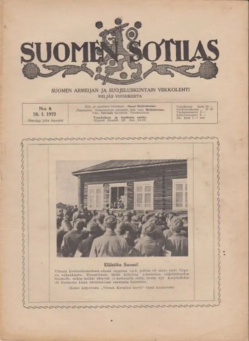 Suomen Sotilas N:o 4 28.I. 1922 | Antikvaarinen kirjahuone Libris | Osta Antikvaarista - Kirjakauppa verkossa