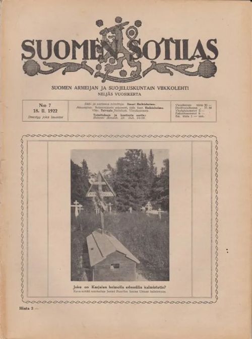 Suomen Sotilas N:o 7 18.II. 1922 | Antikvaarinen kirjahuone Libris | Osta Antikvaarista - Kirjakauppa verkossa