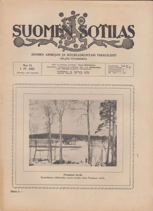 Suomen Sotilas N:o 13 1.IV. 1922 | Antikvaarinen kirjahuone Libris | Osta Antikvaarista - Kirjakauppa verkossa