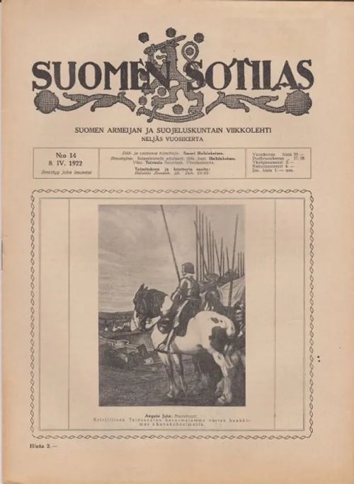 Suomen Sotilas N:o 14 8.IV. 1922 | Antikvaarinen kirjahuone Libris | Osta Antikvaarista - Kirjakauppa verkossa