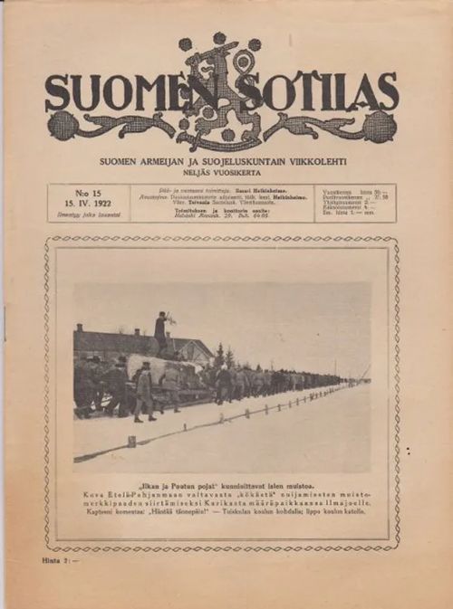 Suomen Sotilas N:o 15 15.IV. 1922 | Antikvaarinen kirjahuone Libris | Osta Antikvaarista - Kirjakauppa verkossa