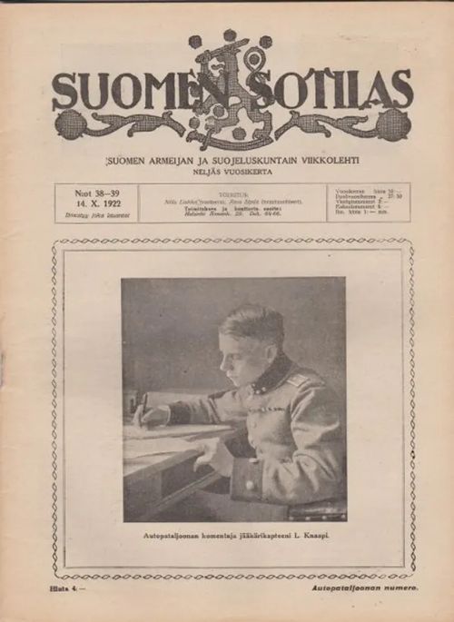 Suomen Sotilas N:ot 38-39 14.X. 1922 | Antikvaarinen kirjahuone Libris | Osta Antikvaarista - Kirjakauppa verkossa