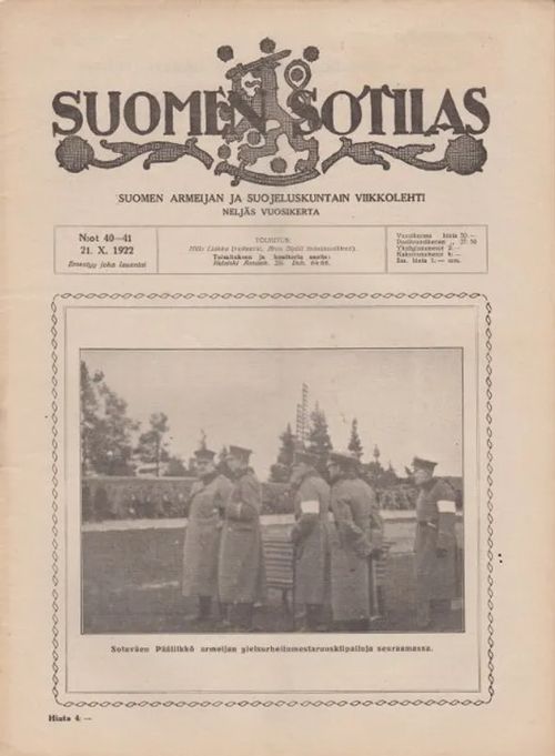 Suomen Sotilas N:ot 40-41 21.X. 1922 | Antikvaarinen kirjahuone Libris | Osta Antikvaarista - Kirjakauppa verkossa