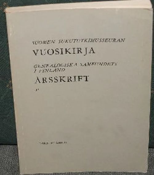 Suomen Sukututkimusseuran vuosikirja 41 - Genealogiska samfundets i Finland Årsskrift 41; - toim. | Iki-pop | Osta Antikvaarista - Kirjakauppa verkossa