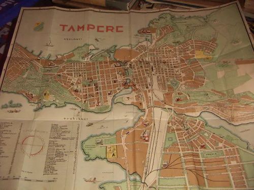 Tampereen kartta 1947 | Antikvaari Portaan Peikko | Osta Antikvaarista -  Kirjakauppa verkossa