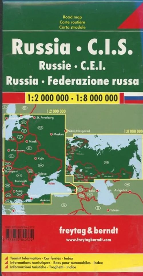 Russia C.I.S. Road Map 1: 2 000 000 - 1: 8 000 000 | Antikvaarinen Kirjakauppa Johannes | Osta Antikvaarista - Kirjakauppa verkossa