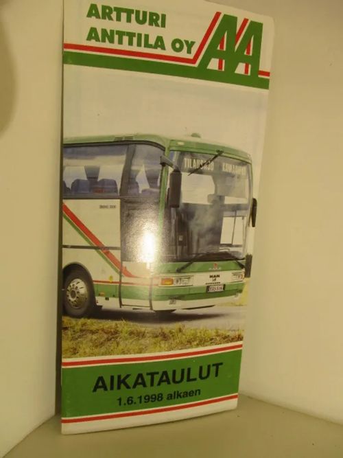 Artturi Anttila Oy Linja-auto Aikataulu 1.6.1998 alkaen | Brahen Antikvariaatti | Osta Antikvaarista - Kirjakauppa verkossa