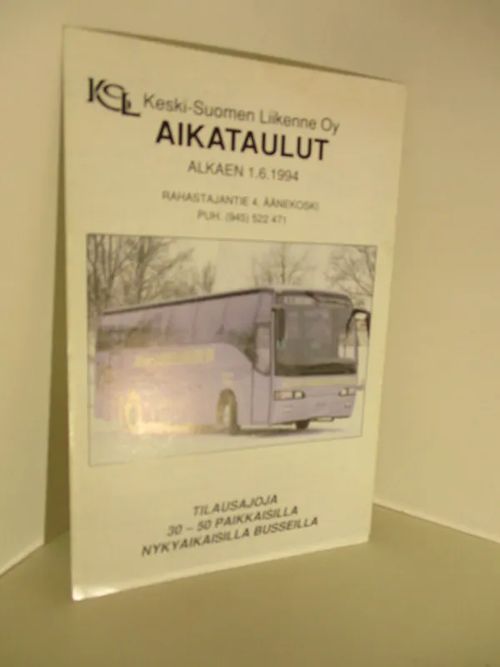 Keski-Suomen Liikenne Oy Aikataulut  alkaen | Brahen Antikvariaatti  | Osta Antikvaarista - Kirjakauppa verkossa